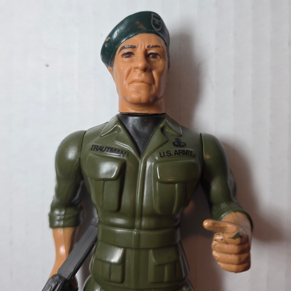 1985 Rambo Colonel Trautman Figure With Rifle Anabasis Coleco Taiwan - Picture 4 of 7